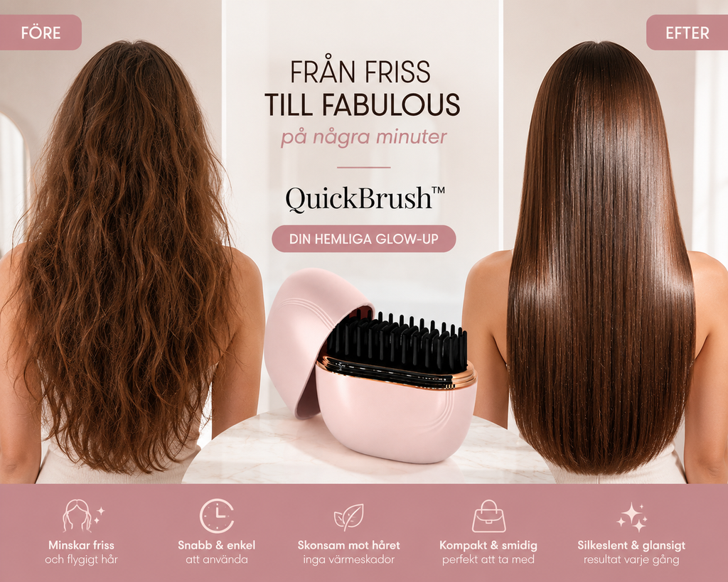 QuickBrush - Trådlös Hårplattningsborste